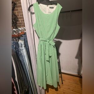 Tommy Hilfiger Green Gingham Maxi Dress